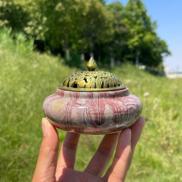 Natural Artistic Picture Jasper Incense Burner