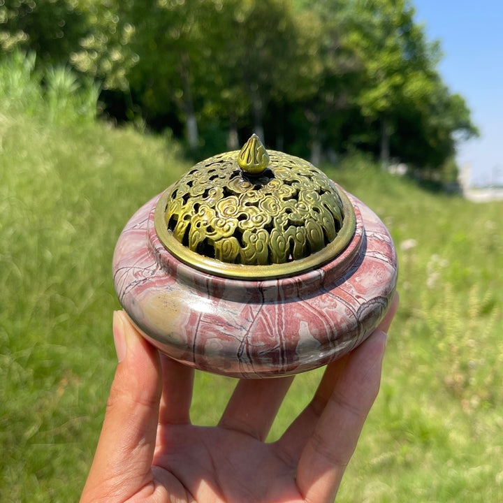 Natural Artistic Picture Jasper Incense Burner