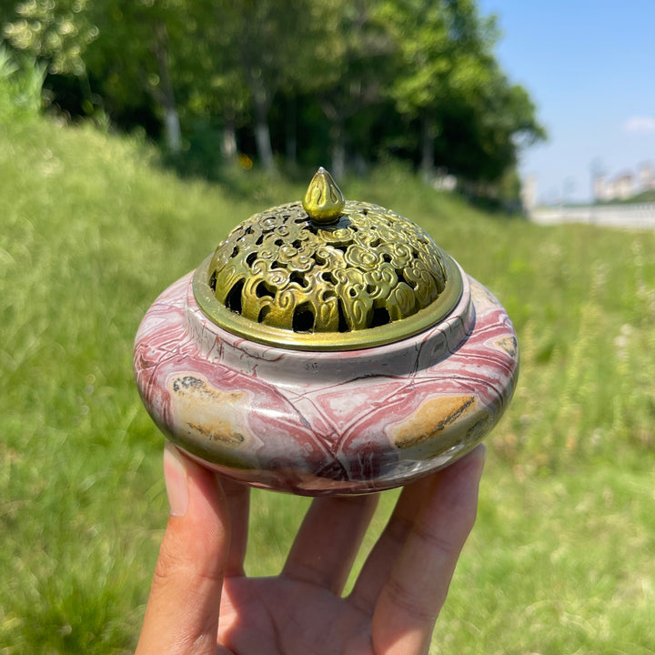 Natural Artistic Picture Jasper Incense Burner