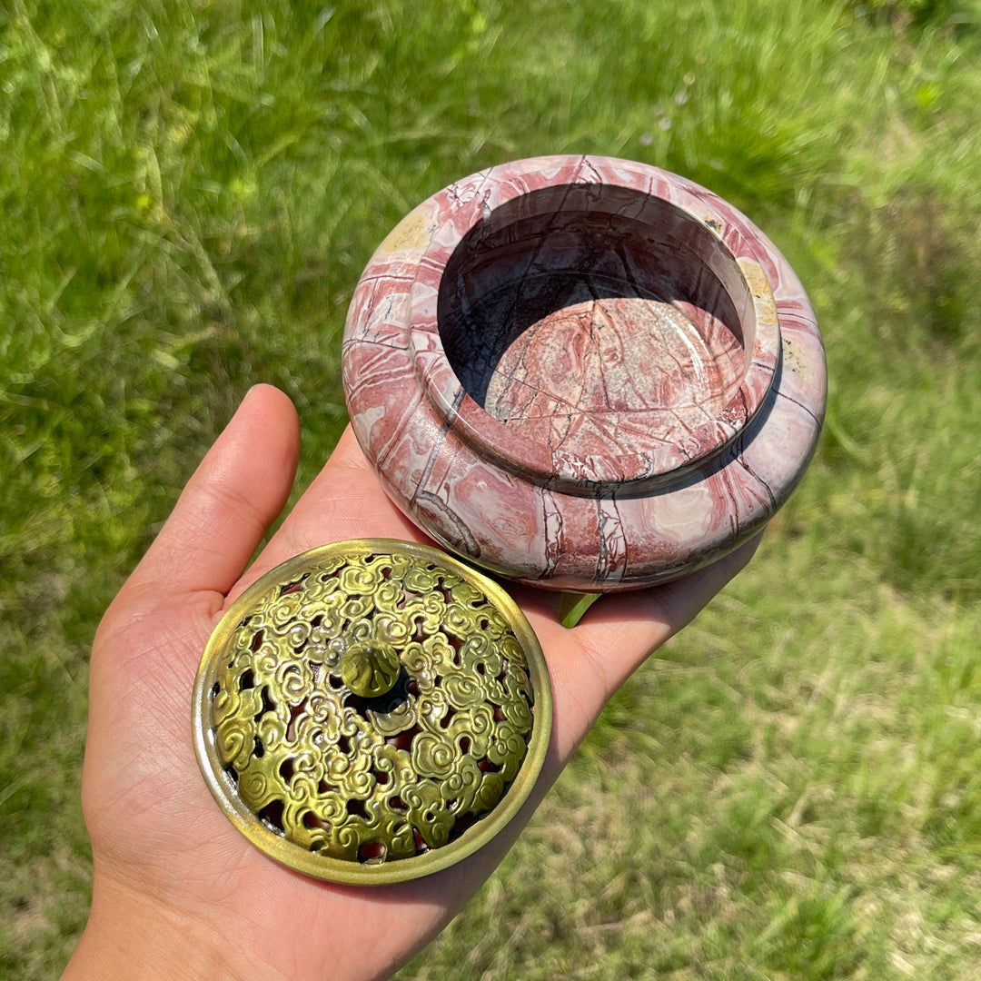 Natural Artistic Picture Jasper Incense Burner