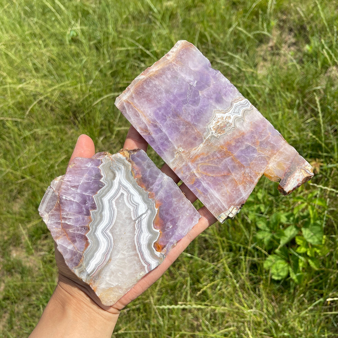 Unique,A Slightly Imperfect Natural Amethyst Agate Slice