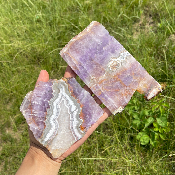 Unique,A Slightly Imperfect Natural Amethyst Agate Slice