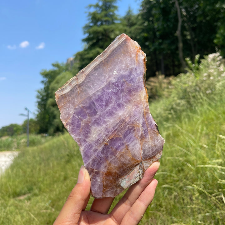 Unique,A Slightly Imperfect Natural Amethyst Agate Slice
