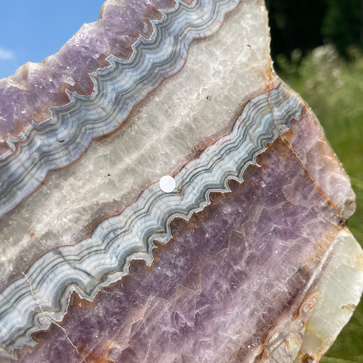 Unique,A Slightly Imperfect Natural Amethyst Agate Slice