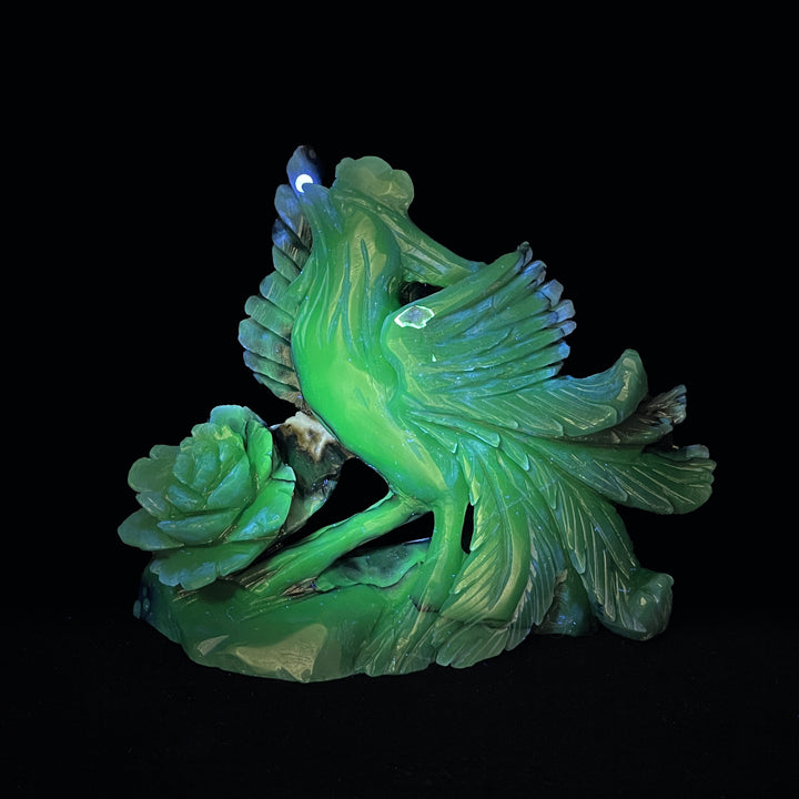 Unique,A Slightly Imperfect Natural Volcanic Agate Phoenix Carving