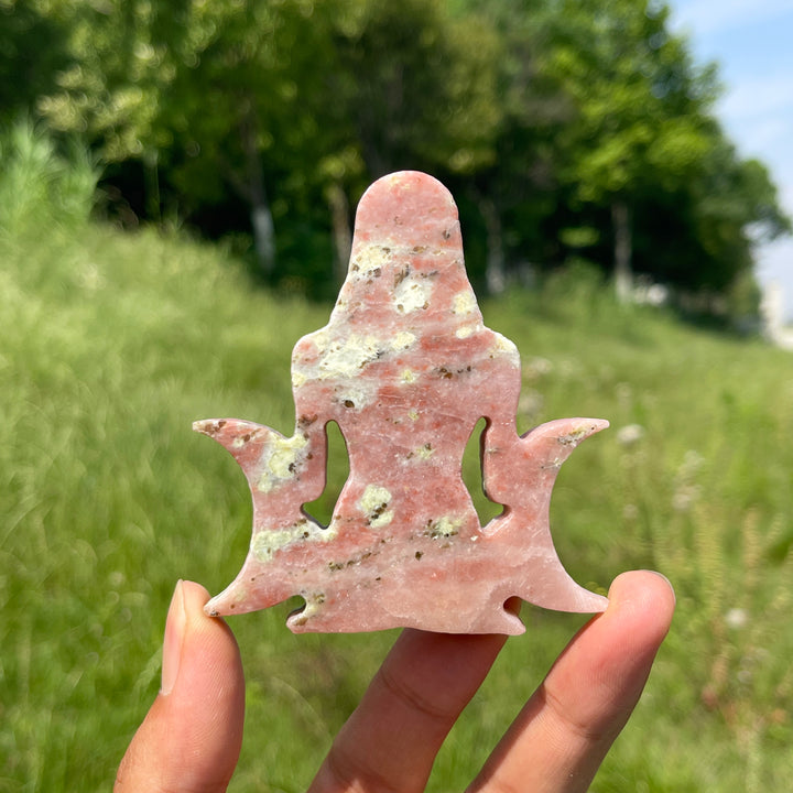 A Slightly Imperfect Natural Crystal Triple Moon Goddess Carving