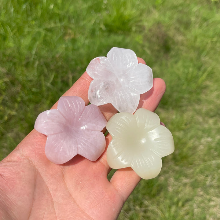 Natural Crystal Flower Sphere Holder