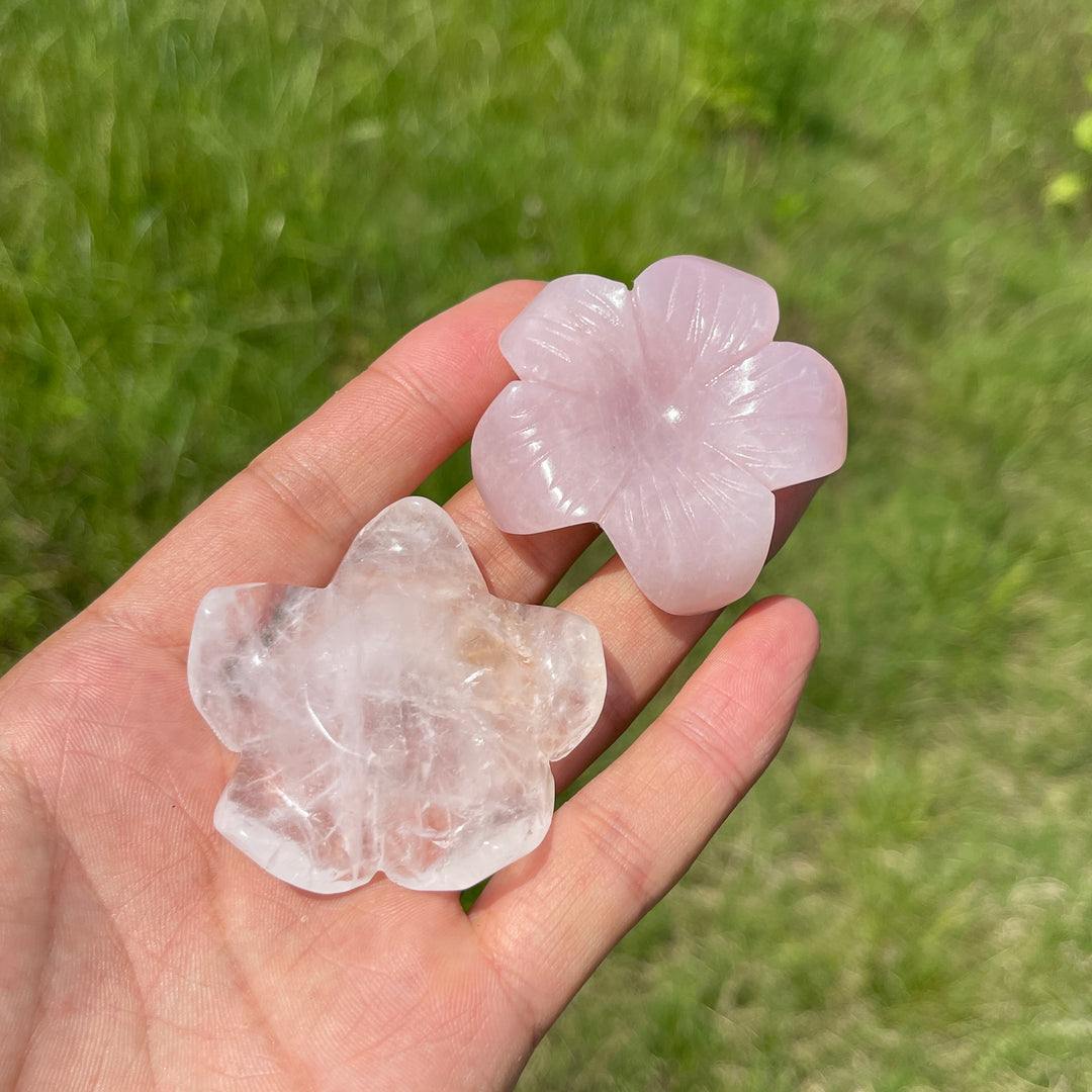 Natural Crystal Flower Sphere Holder