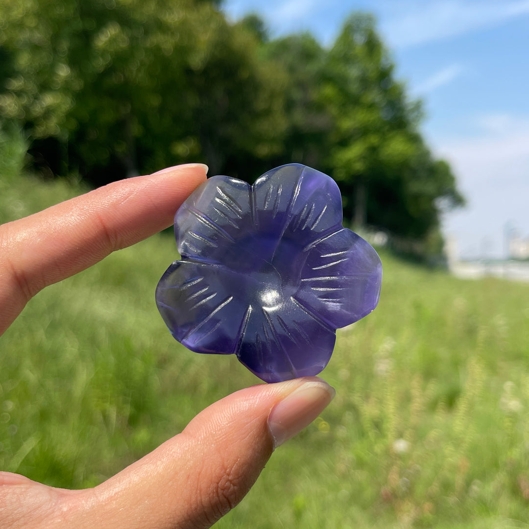 Natural Crystal Flower Sphere Holder