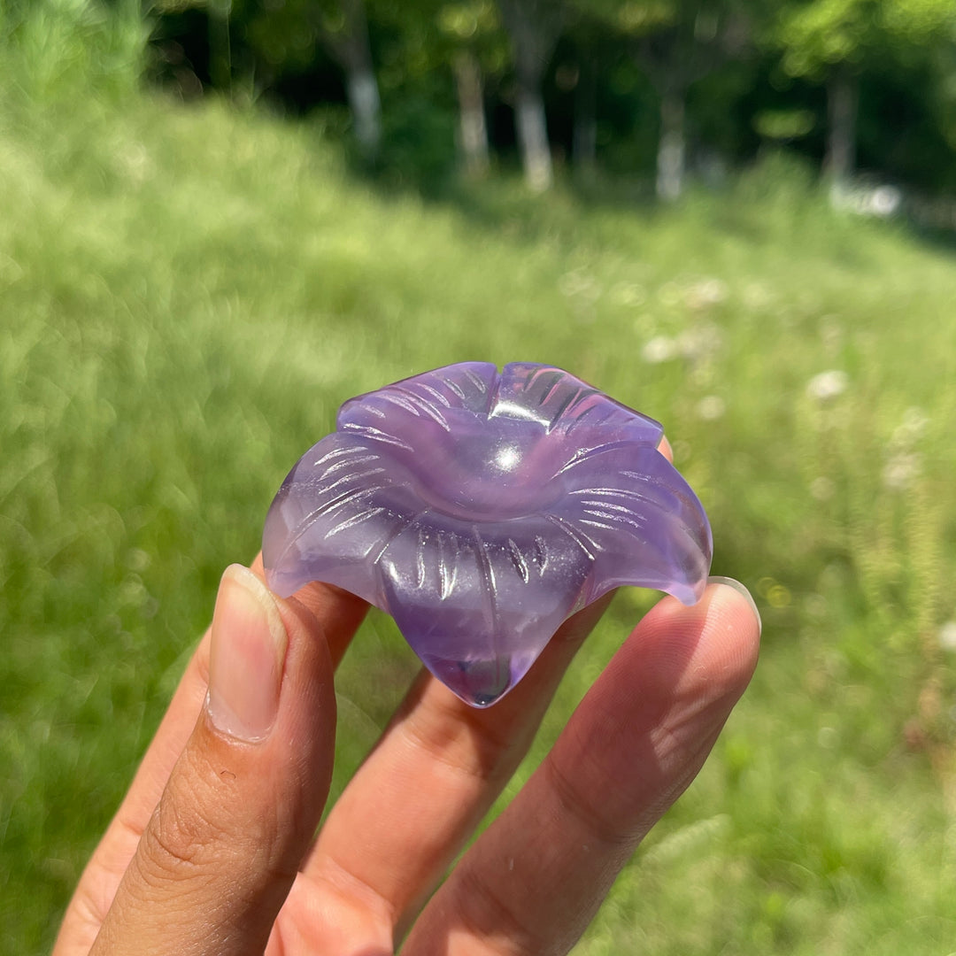 Natural Crystal Flower Sphere Holder