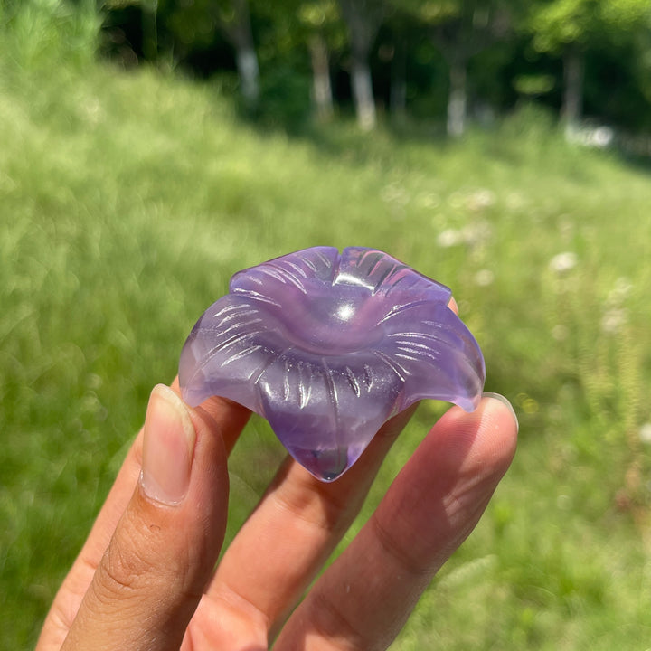 Natural Crystal Flower Sphere Holder