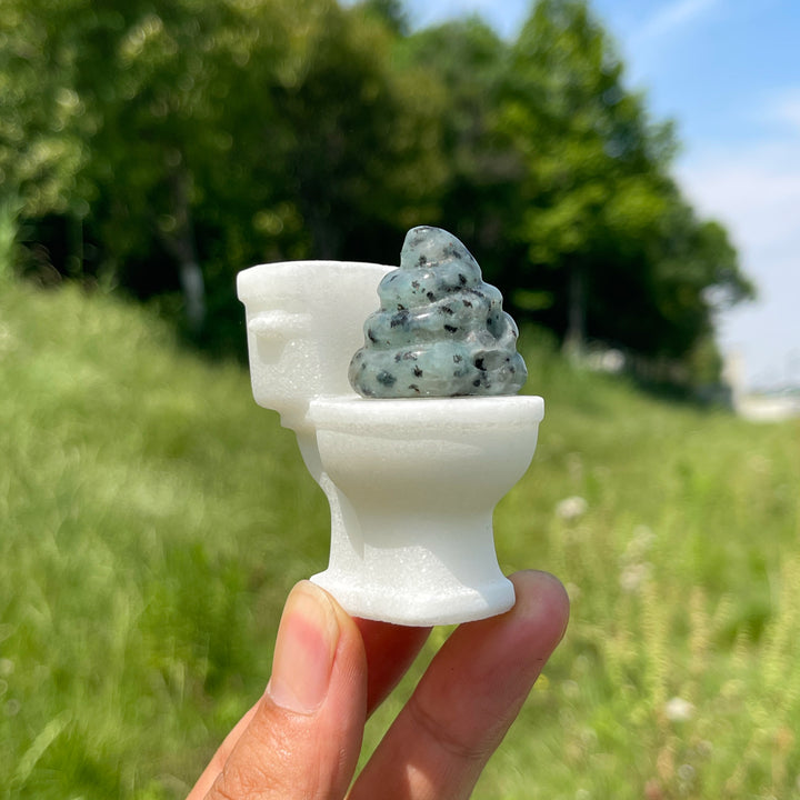 Natural Crystal Humorous Toilet Poop Carving