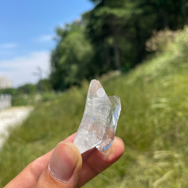 Unique,Imperfect Natural Clear Quartz Twin Star With Stand