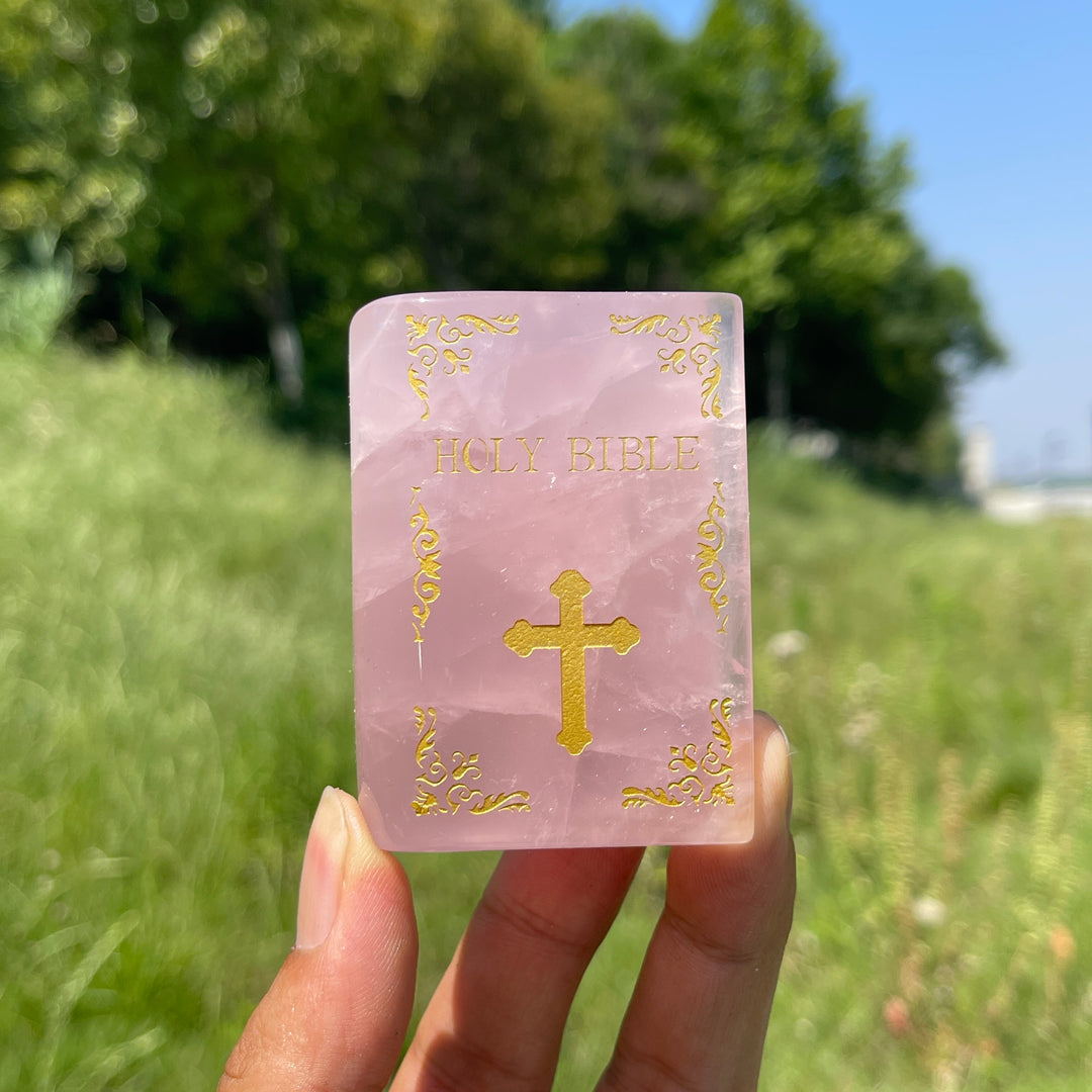 Natural Crystal Carved Bible