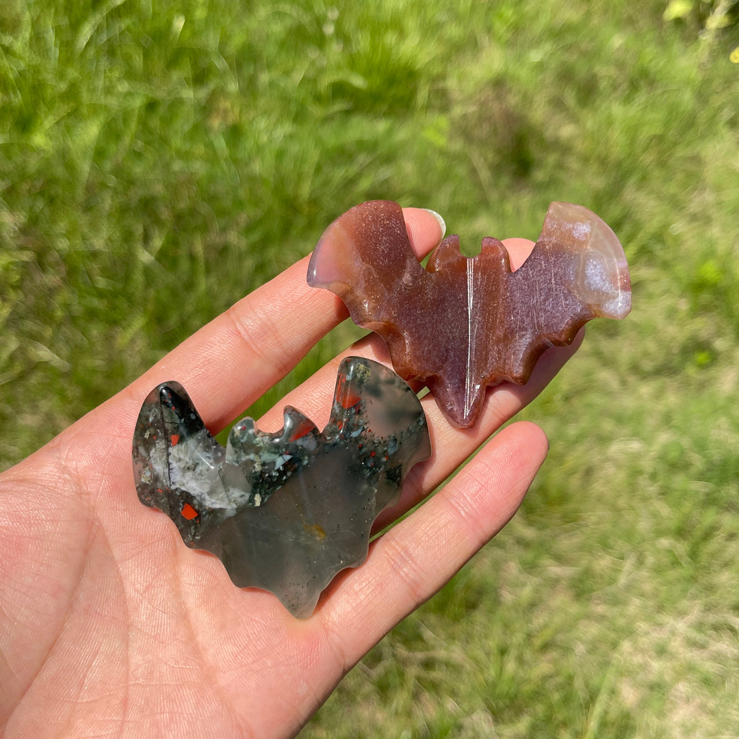 Natural Crystal 3D Bat Carving