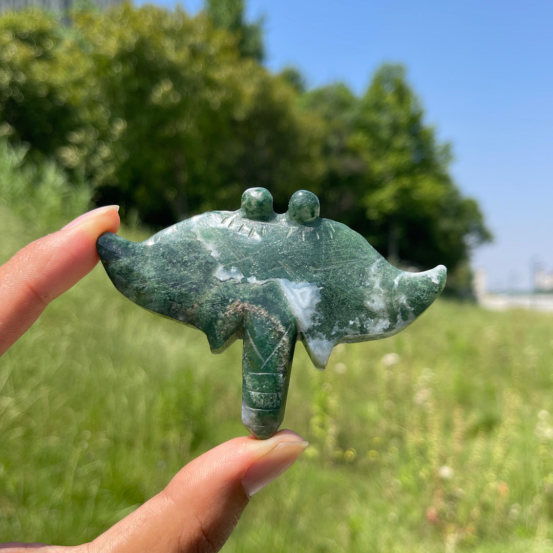 Natural Crystal Manta Ray Carving