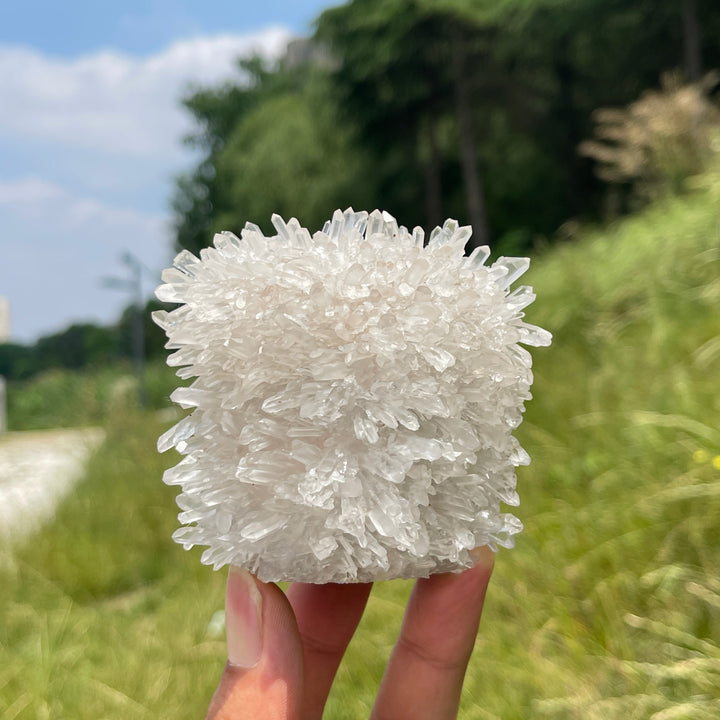 Unique,A Slightly Imperfect Natural Cluster Hedgehog Crystal Carving
