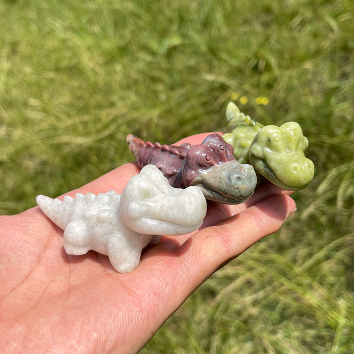 Natural Crystal Adorable Cute Crocodile Carving