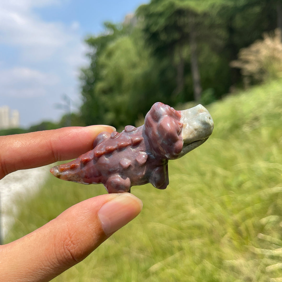 Natural Crystal Adorable Cute Crocodile Carving
