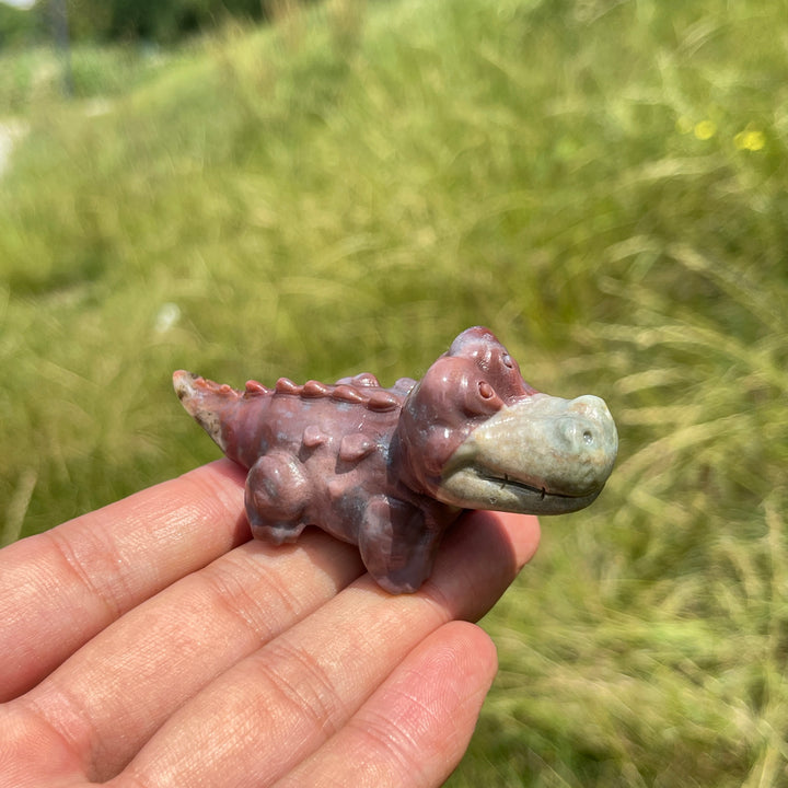 Natural Crystal Adorable Cute Crocodile Carving