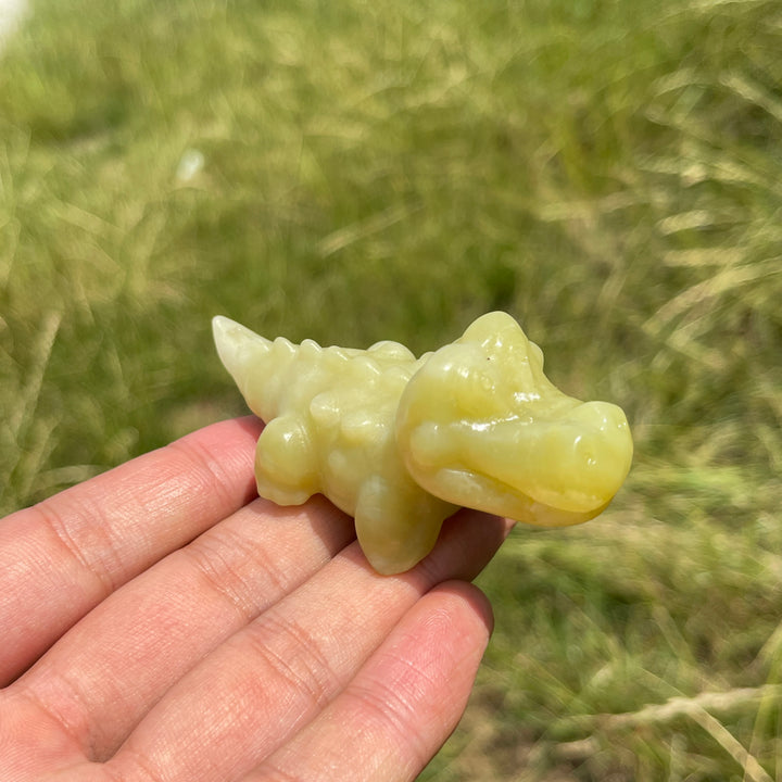 Natural Crystal Adorable Cute Crocodile Carving