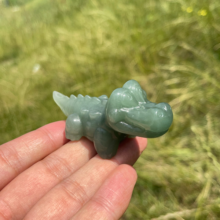Natural Crystal Adorable Cute Crocodile Carving