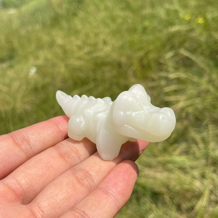Natural Crystal Adorable Cute Crocodile Carving