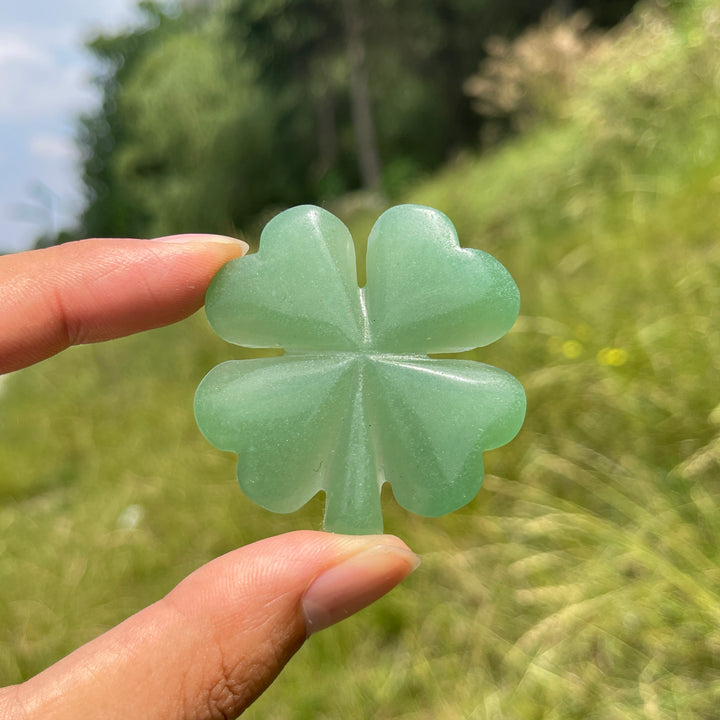 Green Aventurine Four-Leaf Clover