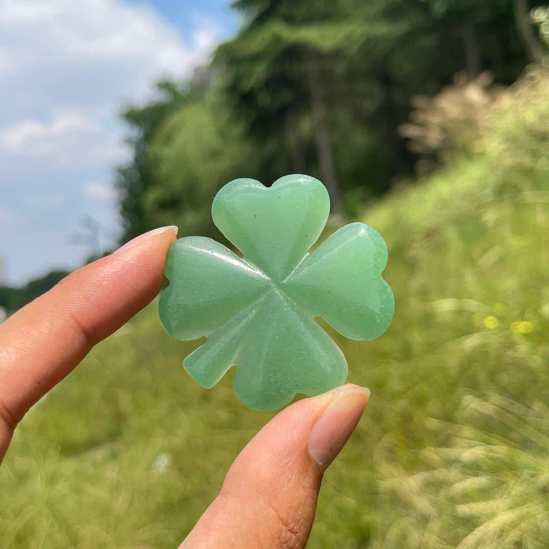 Green Aventurine Four-Leaf Clover