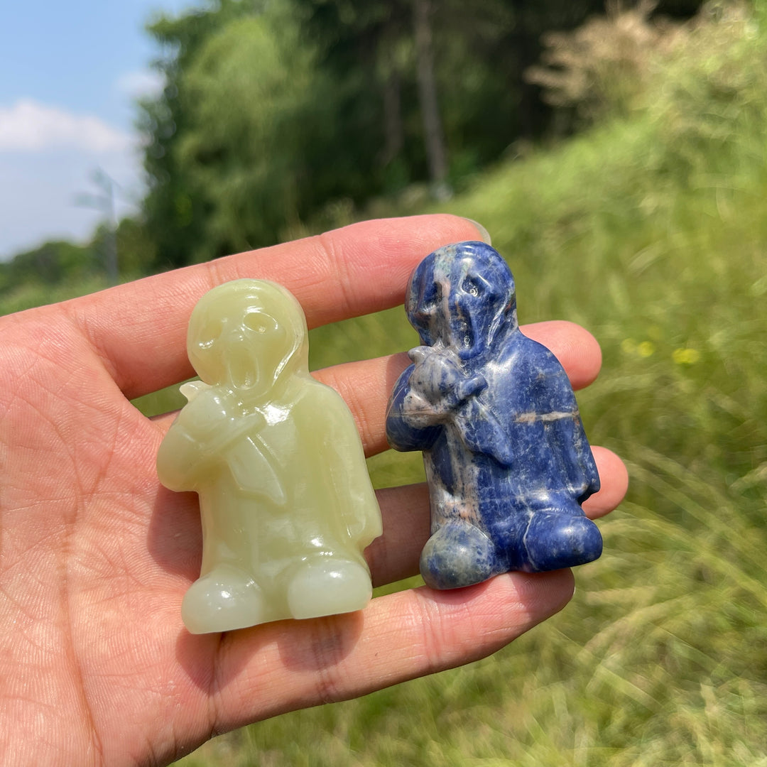 Natural Crystal Grim Reaper Carving With Dagger