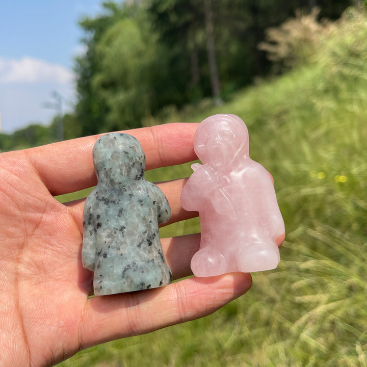 Natural Crystal Grim Reaper Carving With Dagger