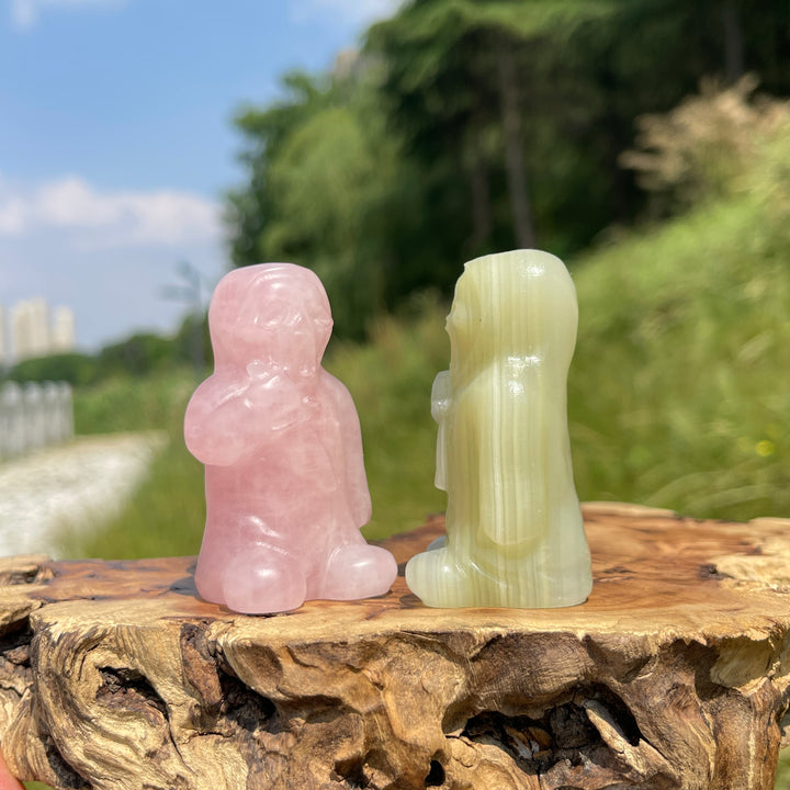 Natural Crystal Grim Reaper Carving With Dagger