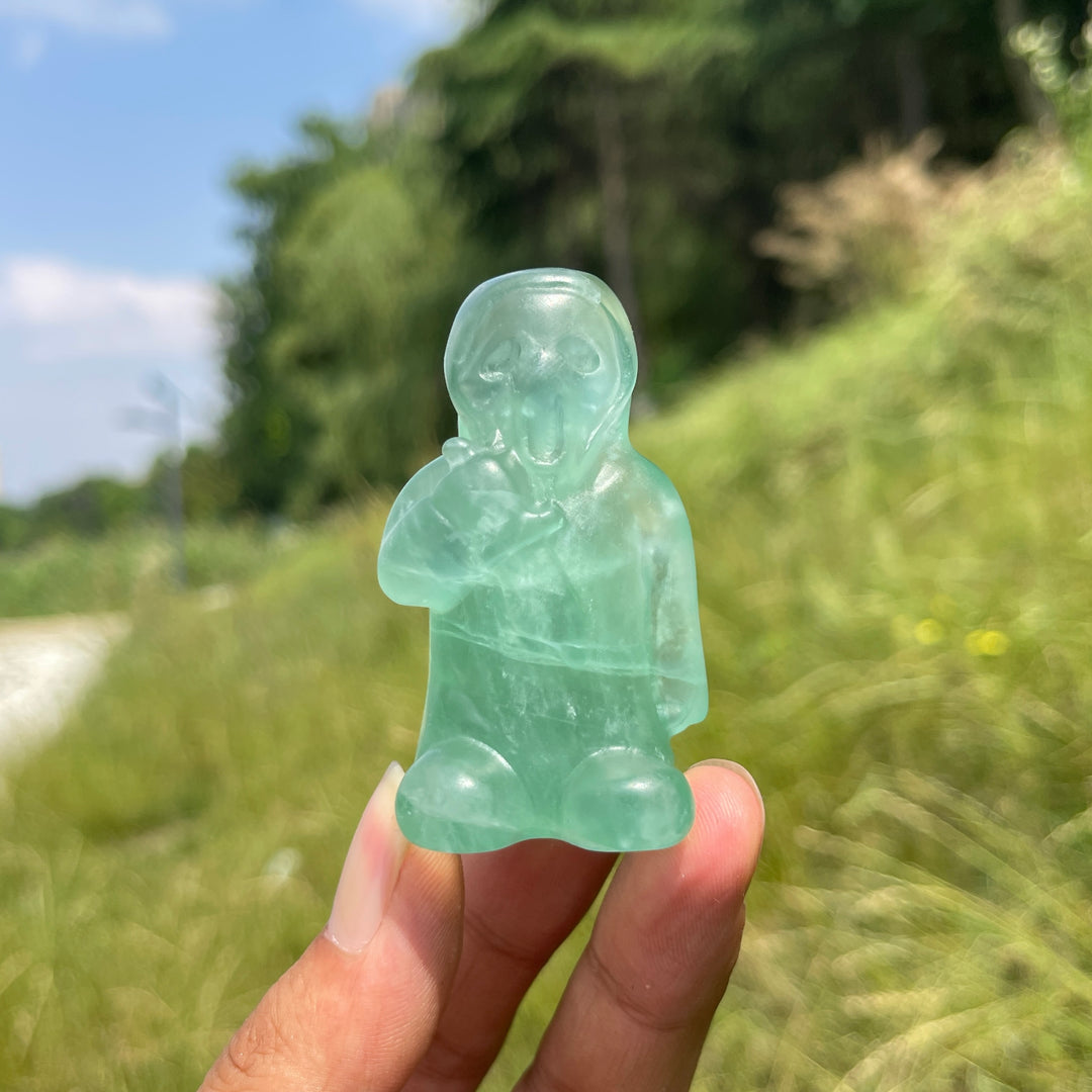 Natural Crystal Grim Reaper Carving With Dagger