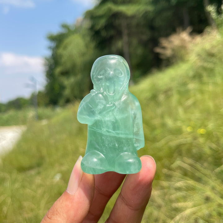 Natural Crystal Grim Reaper Carving With Dagger