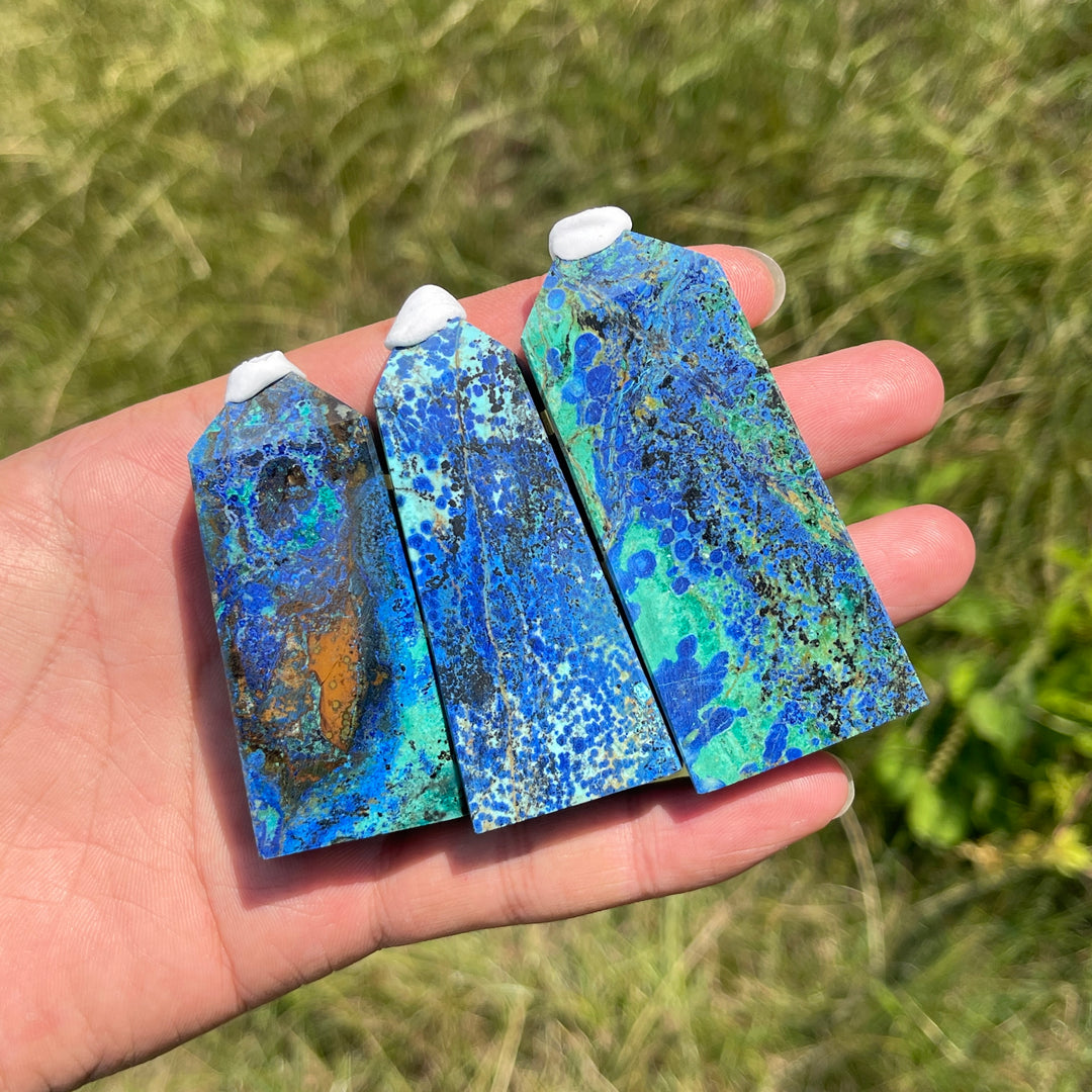 Natural Crystal Azurite Point