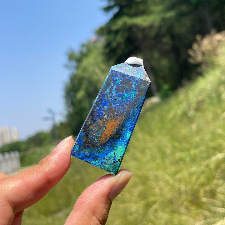 Natural Crystal Azurite Point