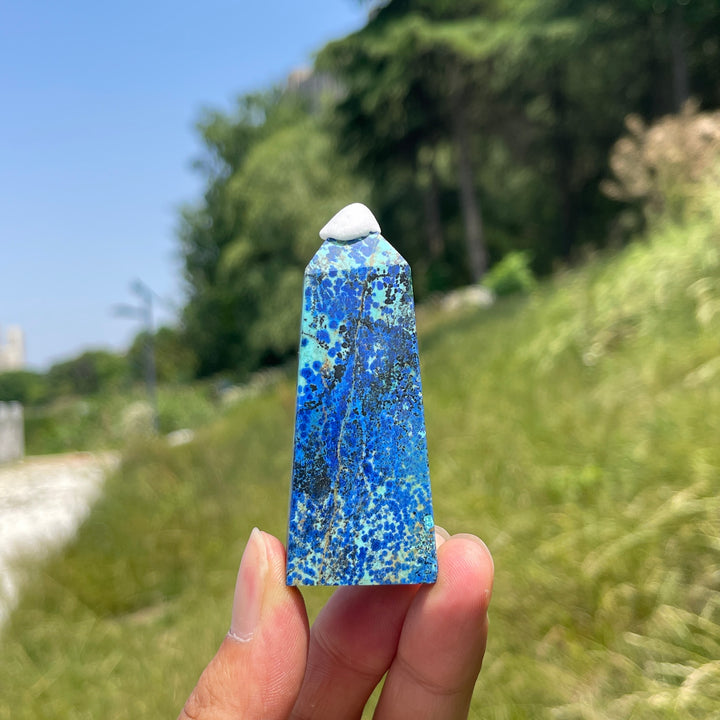 Natural Crystal Azurite Point