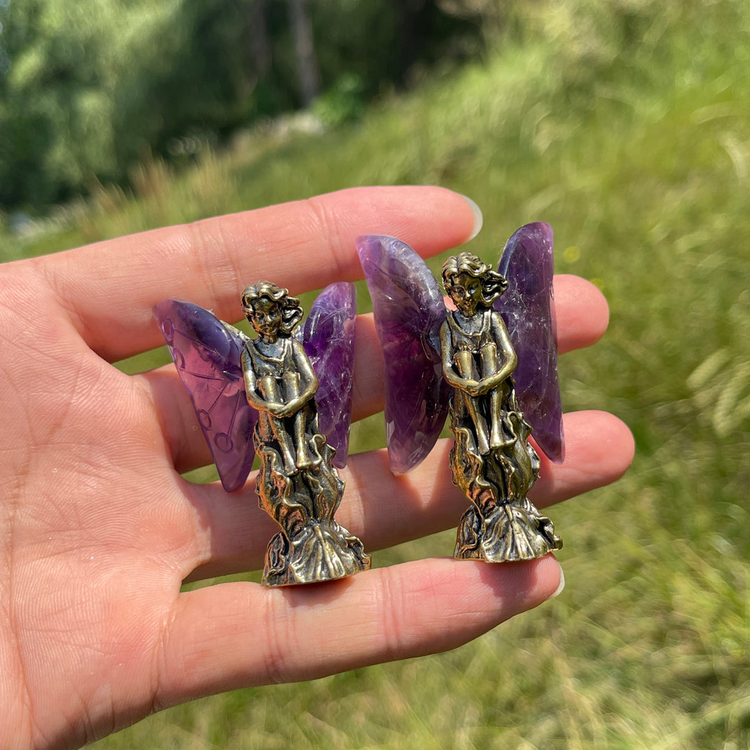 Natural Crystal Amethyst Wing Fairy