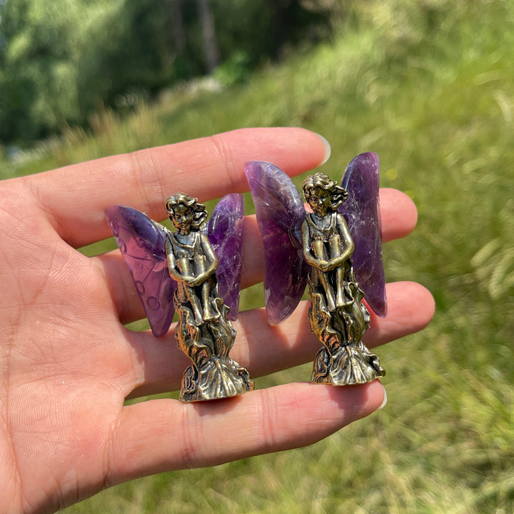 Natural Crystal Amethyst Wing Fairy