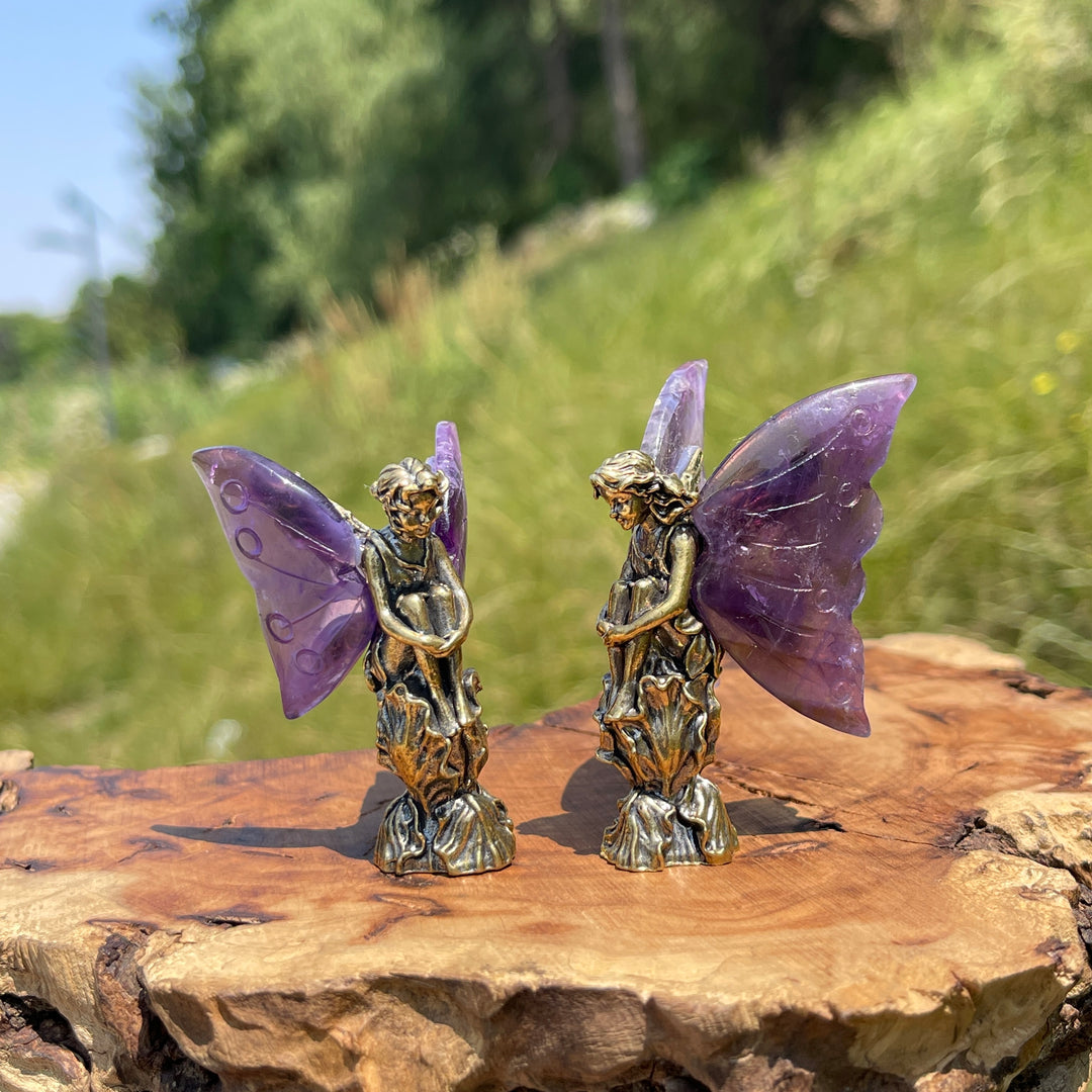 Natural Crystal Amethyst Wing Fairy