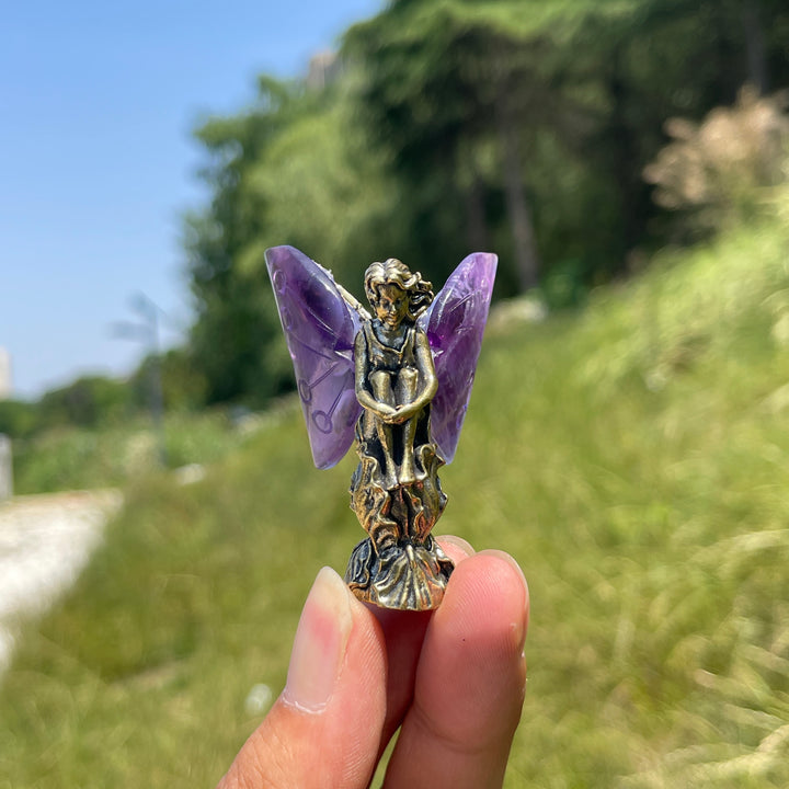 Natural Crystal Amethyst Wing Fairy