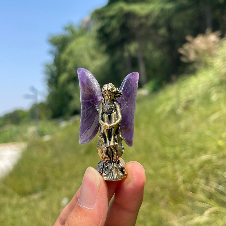 Natural Crystal Amethyst Wing Fairy