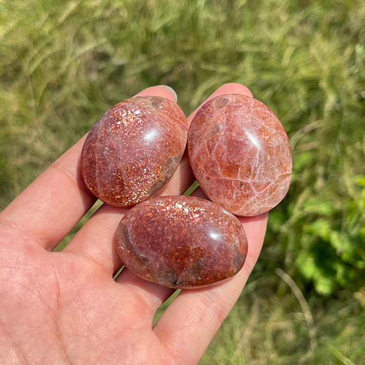 Natural Crystal Golden Sunstone Palm Stone