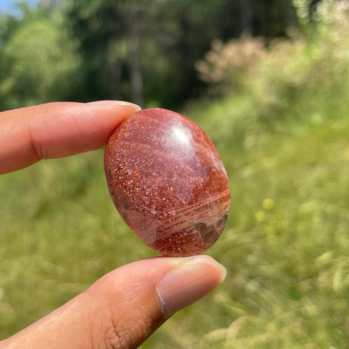 Natural Crystal Golden Sunstone Palm Stone