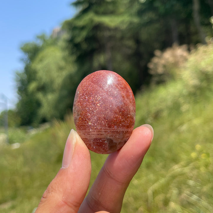 Natural Crystal Golden Sunstone Palm Stone