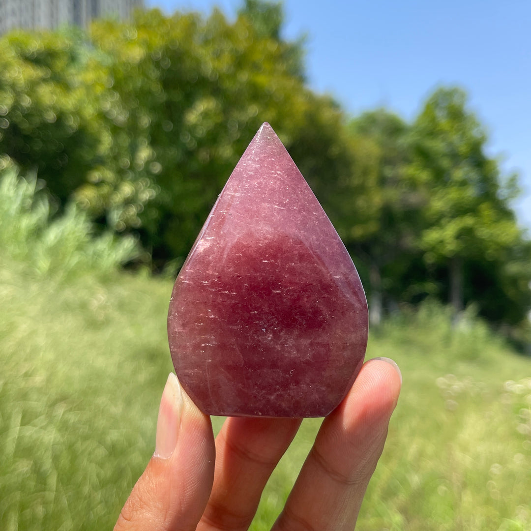 Natural Crystal Strawberry Quartz Teardrop