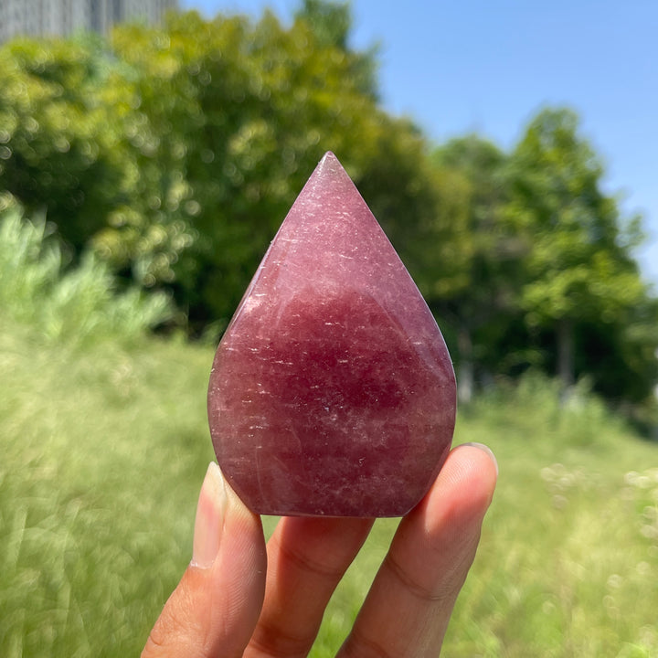 Natural Crystal Strawberry Quartz Teardrop