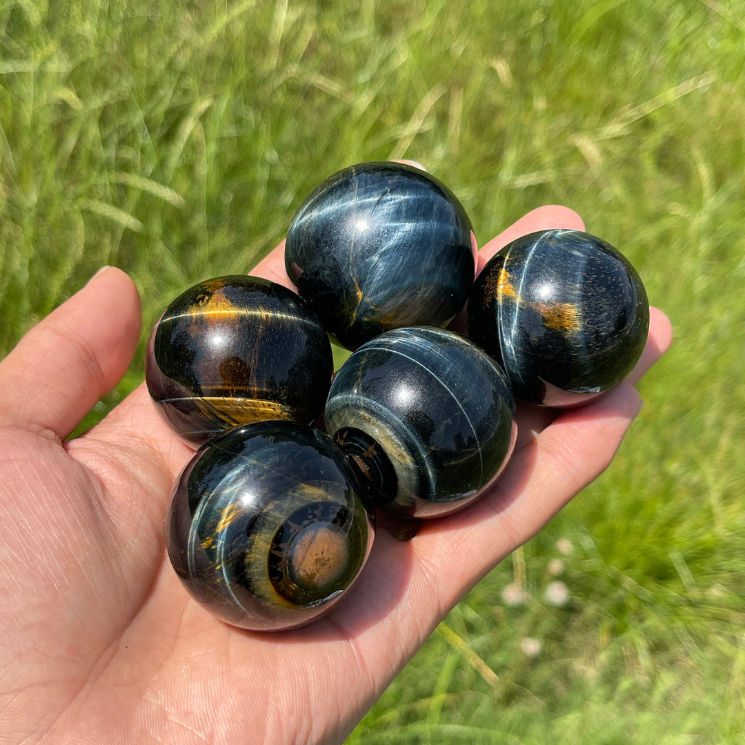 Natural Crystal Blue Tiger Eye Stone Sphere