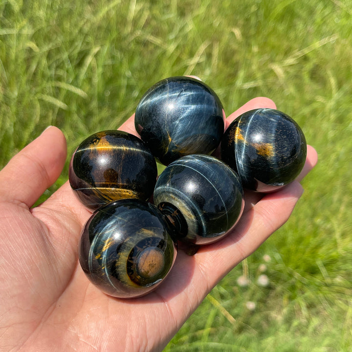 Natural Crystal Blue Tiger Eye Stone Sphere