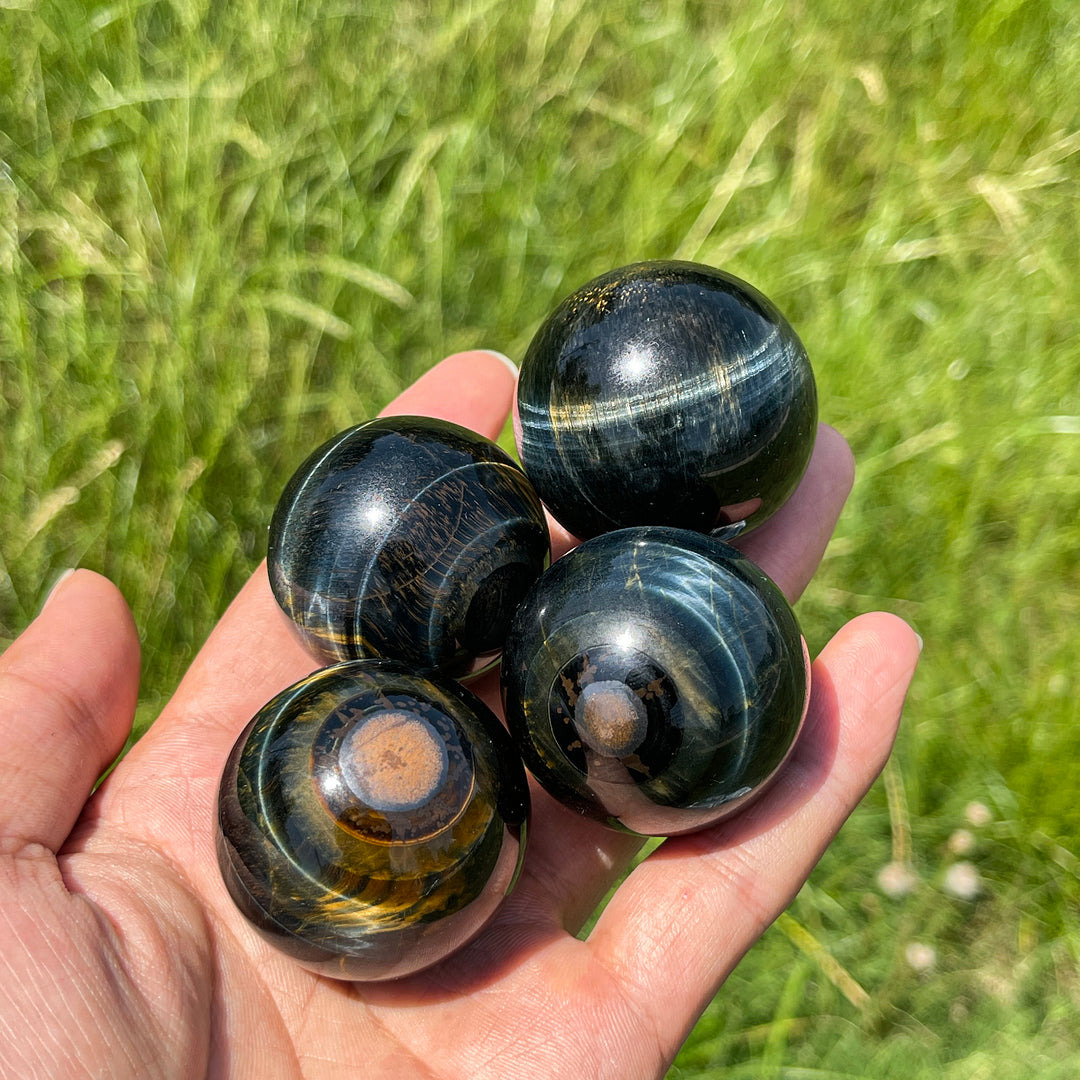 Natural Crystal Blue Tiger Eye Stone Sphere